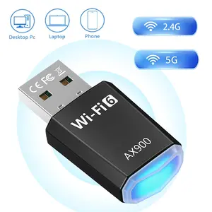 AX900 WiFi 6 USB WiFi Dongle, 2.4G+5G Dual Band High Speed Wireless Network Adapter for Desktop PC Notebook, 900Mbps WiFi Receiver