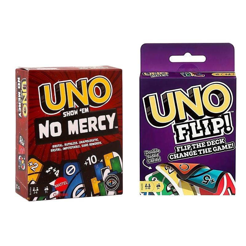 Uno Card Game Show Em No Mercy Hard Core Advanced Rules, Two-Sided Flip Party Game Cards, Party Board Game for Birthday Christmas Halloween Thanksgiving