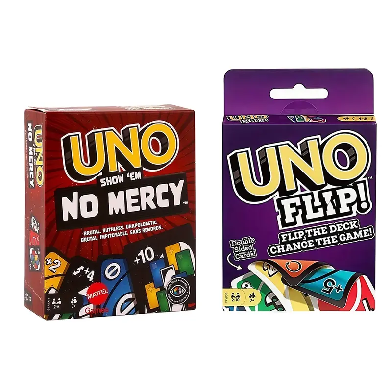 Uno Card Game Show Em No Mercy Hard Core Advanced Rules, Two-Sided Flip Party Game Cards, Party Board Game for Birthday Christmas Halloween Thanksgiving