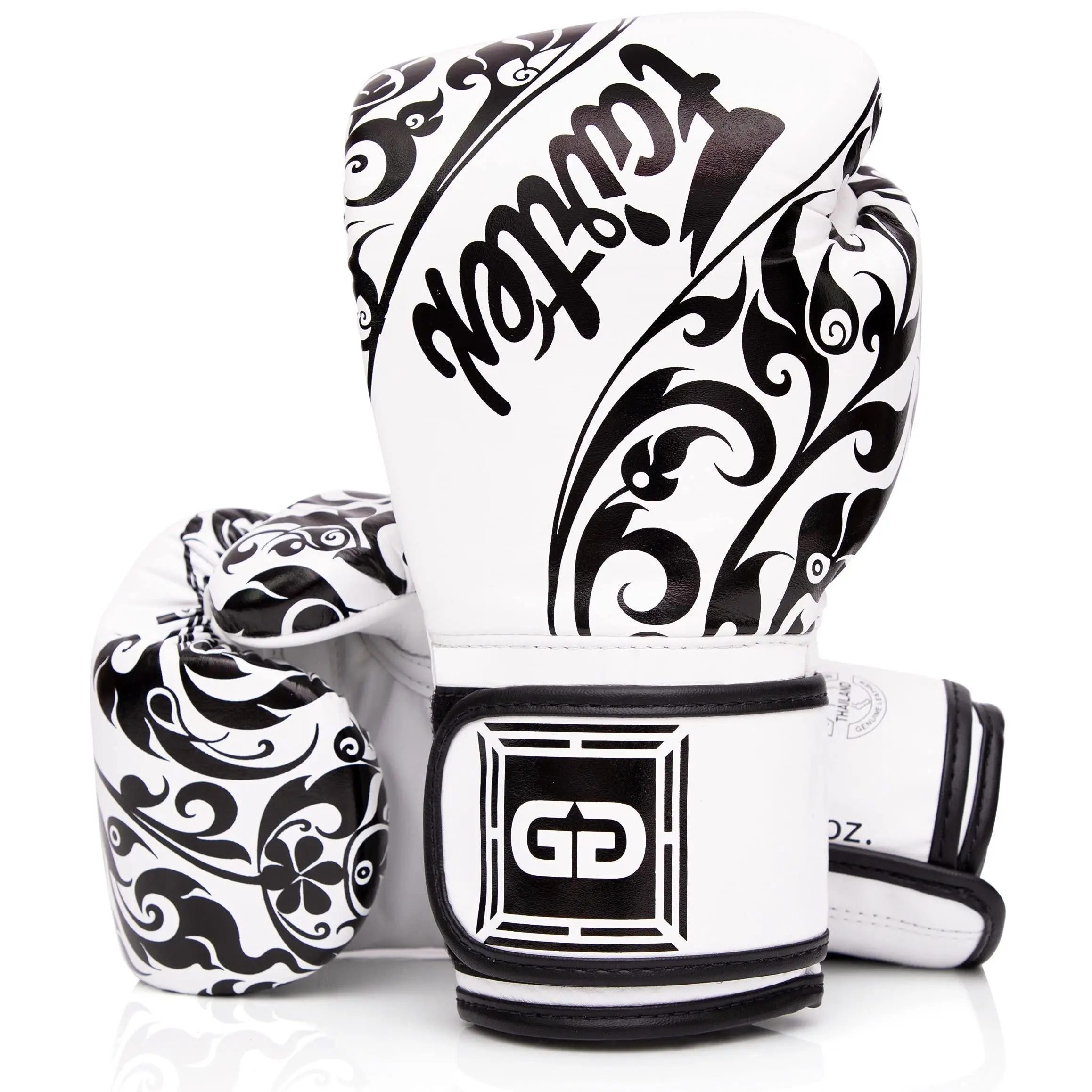 Fairtex Glory BGVG2 White Premium Leather Boxing Gloves, Handmade with Shock Absorbing Padding for Kickboxing & Muay Thai, Boxingglove