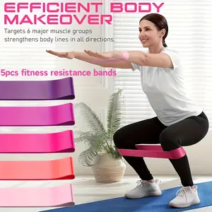 5-Pack Light Resistance Bands Elastic Sport Band for Yoga Pilates Flexibility Training Home Gym Stretching Women's Fitness Accessories Portable Workout