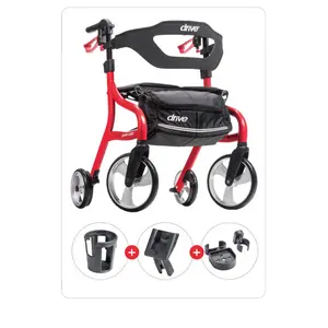 Drive Nitro Sprint Rollator with Accessories Red - Complete movement Package