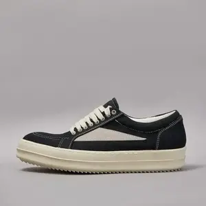 Men Twill Canvas Low Top Casual Shoes Women Sneaker Owens Shoe Men Lace Up Black Canvas Shoes Retro Flat Sneakers Footwear Closed Boy RunningGift