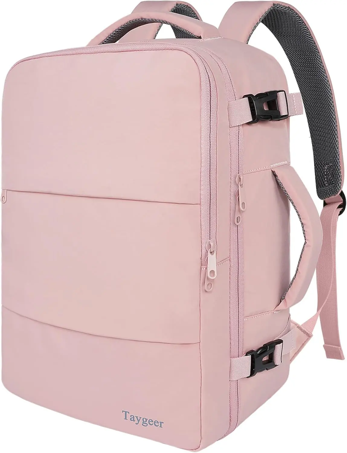Taygeer Travel Backpack for Women, TSA Carry On Backpack Flight Approved| 15.6inch Laptop Mochila with Water Bottle Pocket & Shoe Pouch, Nurse Bag Casual Daypack for Weekender Business Hiking, Pink