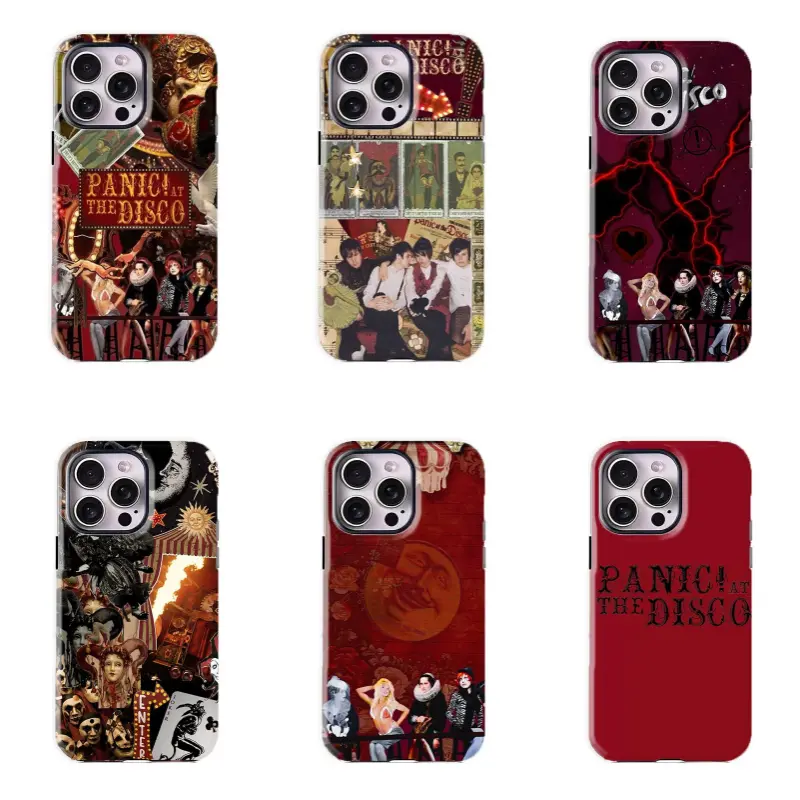 Panic! At The Disco Vintage Circus Durable Polycarbonate Smartphone Casing - Shockproof Handheld Phone Shell, Retro Rock Band Tech Accessory with Camera Protection for iPhone 17 ProMax/16/15/14/13/12/11 Plus, Unisex Fan Gift