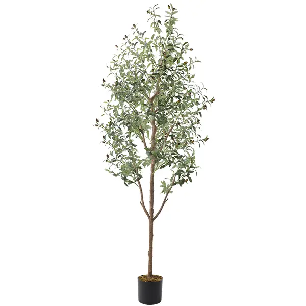 6FT Artificial Olive Tree - Lifelike Faux Olive Tree for Indoor & Outdoor Spaces, Realistic Foliage & Fruits, Durable & Safe Decor Decorative Plants O
