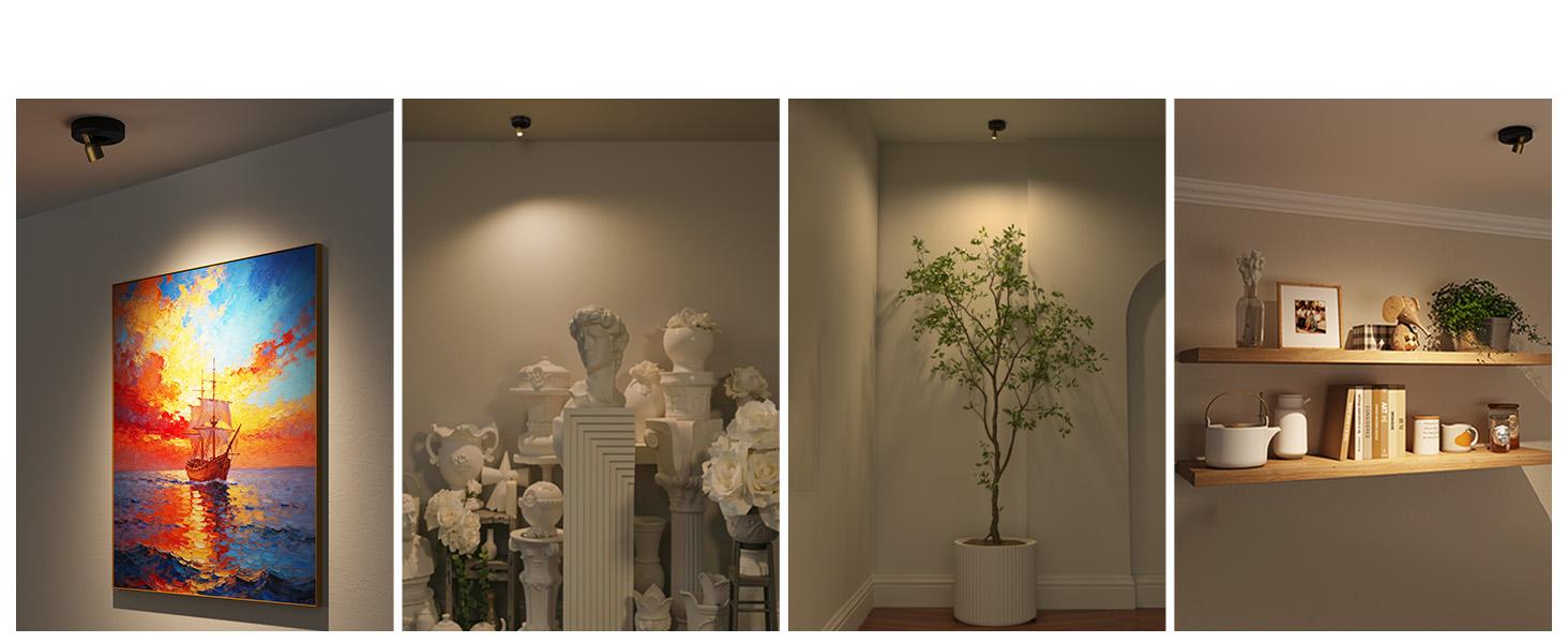 ISUNMEA Spotlight Indoor with Remote, 4000mAh Rechargeable Battery-Powered Plant Spot Lights, Wireless Mini Uplights with Dimmable & 3-CCT, Timer, Accent Lighting for Pictures, Art, Displays (2-Pack)
