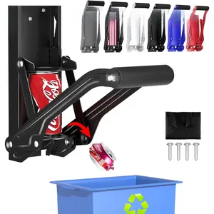 Can Crusher - Wall Mounted Can Crushers for Recycling - with Auto-Drop System -Built-in Bottle Opener-Crushes 8-16oz Cans-Includes Kitchen Storage Bag-Heav