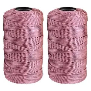 2-Pack 1.5mm X 219m Polyester Braided and Crochet Thread, 100% Polypropylene Rope, Ideal for Hats, Bags, Wallets, Shoes, Plant Hangers, Crafts