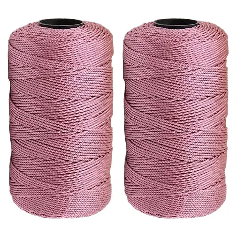 2-Pack 1.5mm X 219m Polyester Braided and Crochet Thread, Braided Nylon Cord, 100% Polypropylene Rope, Ideal for Hats, Bags, Wallets, Shoes, Plant Hangers, Crafts