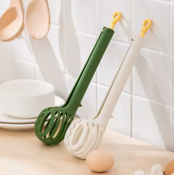 Multifunctional Whisk Tongs Hanging Hole Design Lightweight Egg Beater Clips Suitable For Mixing Eggs Pasta Fried Food