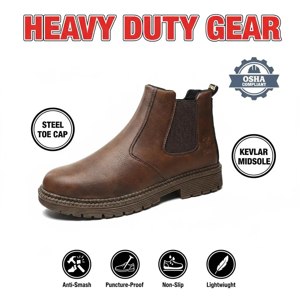 High-Performance Splash-proof Smash-proof Puncture-proof Breathable Safety Shoes Unisex Chef Work Shoe Waterproof Anti-slip Durable Outdoor Comfortable for Outdoor Landscaping and Rugged Trail Hiking Built for Superior Wet Traction Men Women