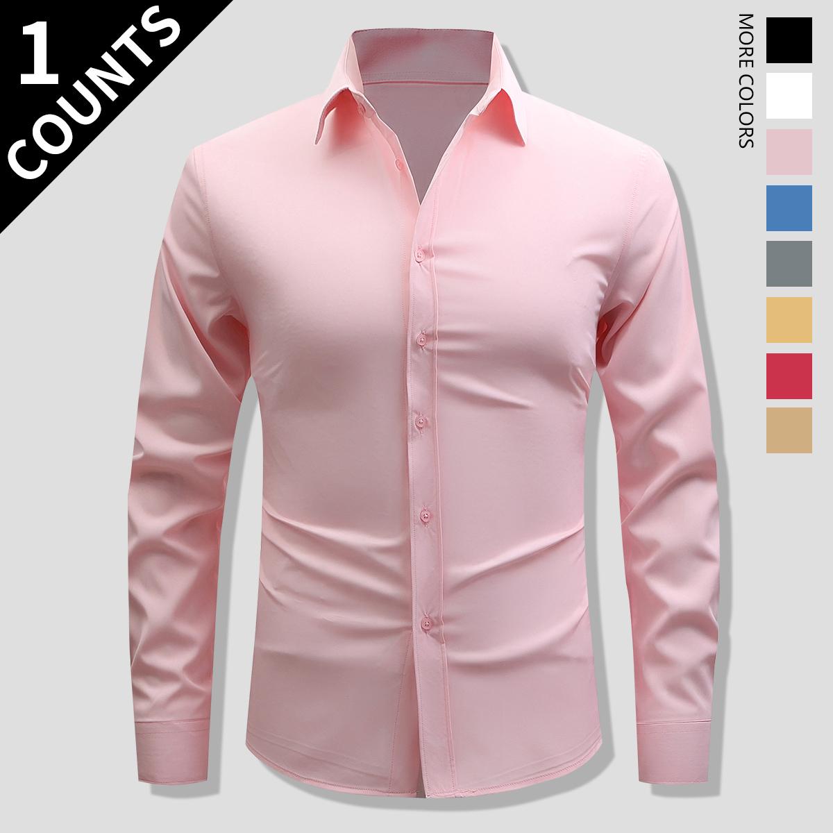 Men's Classic Slim Fit Dress Shirt – Professional Long Sleeve Button-Down – Versatile Tailored Look for Business, Weddings, and Everyday Essentials