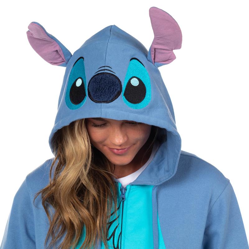 Disney Women's Lilo and Stitch I Am Stitch Costume Sweatshirt Zip Hoodie w/ Embroidered Face and Stand-Up Ears