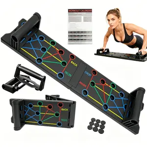 Push Up Board Workout Equipment - Multi-Functional Home Gym Training Set, Detachable Adjustable Handles, Full Upper Body & Core Workout Station