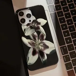 Anti-Drop Jelly Tpu Cellphone Phone Case Cover, Floral Lily Design Pattern, Soft Shell for iPhone 11/12/13/14 Pro Max/15 Pro/16 Plus/16 Pro Max/17/17 Pro/17 Pro Max
