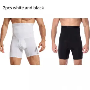 2pcs Men Slimming Body Shaper Waist Trainer High Waist Shaper Control Panties Compression Underwear Abdomen Belly Shaper Shorts