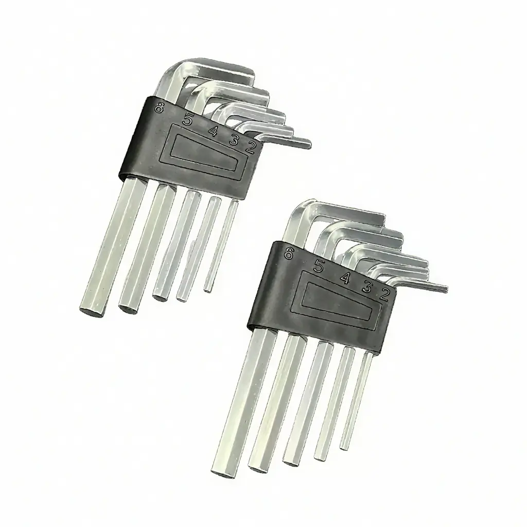 5-Piece Zinc-Plated Alloy Extra Long L-Shaped Hex Key Set, Flat-End Allen Wrenches (2-6mm Sizes) for Furniture Assembly, Bike Repair, Workshop Tools