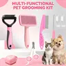 8-in-1  Pet Grooming Kit - Dog & Cat Brush Set with Dematting Comb, Slicker Brush, Nail Clipper & Trimmer - Removes Tangles, Shedding Hair, Dirt & Mats,Your Pet’s Coat Tangle-Free & Shiny, Stress-Free Dog Cat Grooming,Pet Products, Cat Stuff, hair cleaner