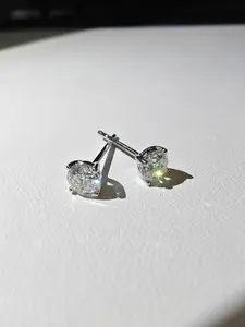 14k 0.5ct Total Real Diamond Round Cut Earrings