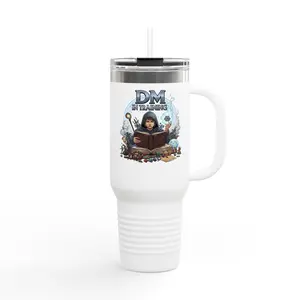 Gamer Gifts Insulated Travel Mug, 40oz - DM in training, Dungeon Master, D&D, RPG, Tabletop Gaming