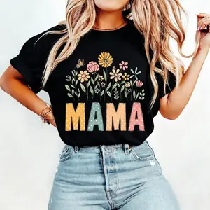Floral Mama T-shirt, Mother's Day T-shirt, Wildflowers T-shirt, Flowers T-shirt, Mama Shirt Polka Dots, Gift For Mom