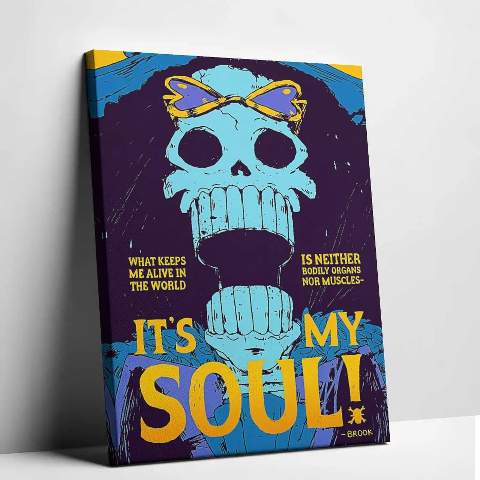 Anime Poster Wall Art Print - Soul King Brook Straw Hat Pirate Themed Home Decor for Living Room Bedroom Walls