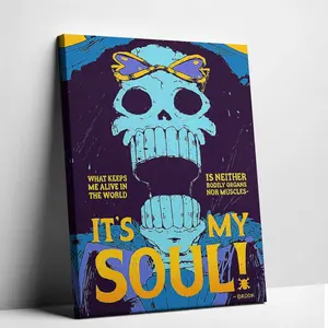Anime Poster Wall Art Print - Soul King Brook Straw Hat Pirate Themed Home Decor for Living Room Bedroom Walls