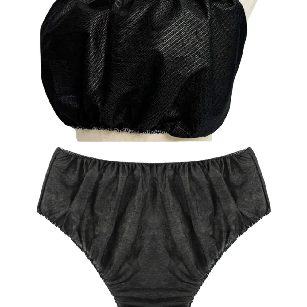 Women's Disposable Non-Woven Underwear Set, Includes Bra & Thong, Lightweight Comfort Material, Suitable for Spa, Steam Room, Travel, Convenience