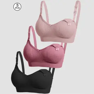 3PCS Nursing Bra with Convenient Clip Closure, Seamless Wireless  Adjustable Maternity Bra, Comfort  Ideal for Everyday