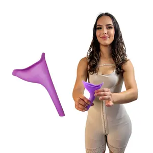 Portable Female Urinal for Women - Reusable Silicone Urinal for Camping, Travel, BBL Surgery, and Festivals - Comfortable Pee Standing Up - Ideal for Car Use and Public Restrooms Hiking Essentials