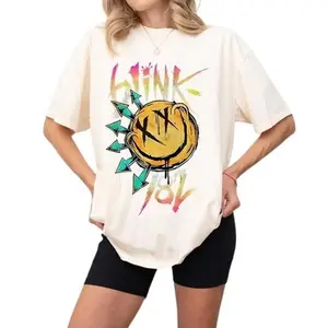 Vintage Blink 182 s Shirt with Retro Concert Graphic - Arrow Smiley Punk Rock Tee Tshirt