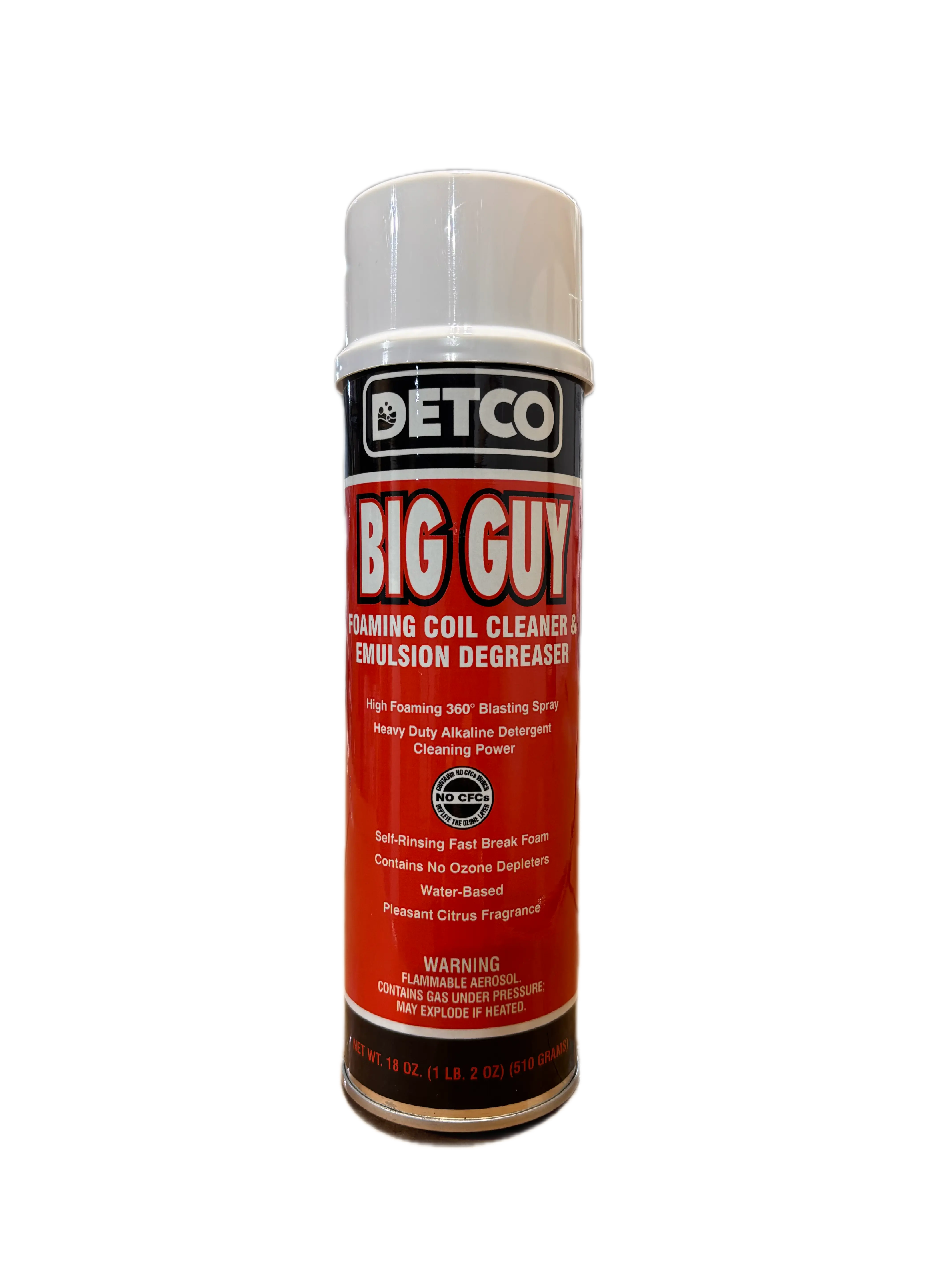 DETCO Big Guy Lemon Eco-Friendly Foaming Coil Cleaner, Degradable Excellent Degreaser for Automotive Heating & Cooling Fins & Coils, Pleasant Citrus Scent