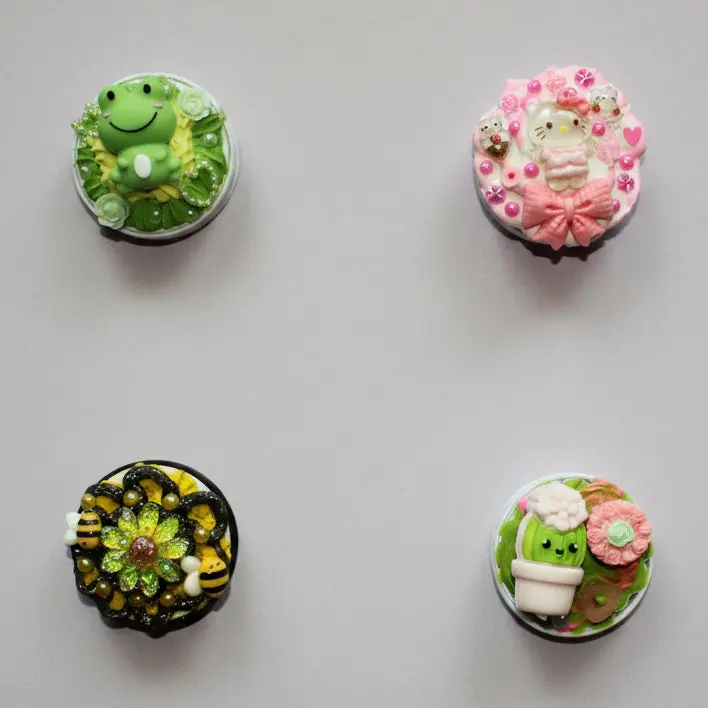 Custom Decoden Silicone-Plastic Mobile Phone Pop Socket Grip - Cute Mobile Accessory, Phone Stand for Hands-Free Use
