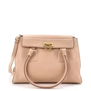 Pre-owned SALVATORE FERRAGAMO Leather Top Handle Bags Lotty Satchel Medium by Rebag