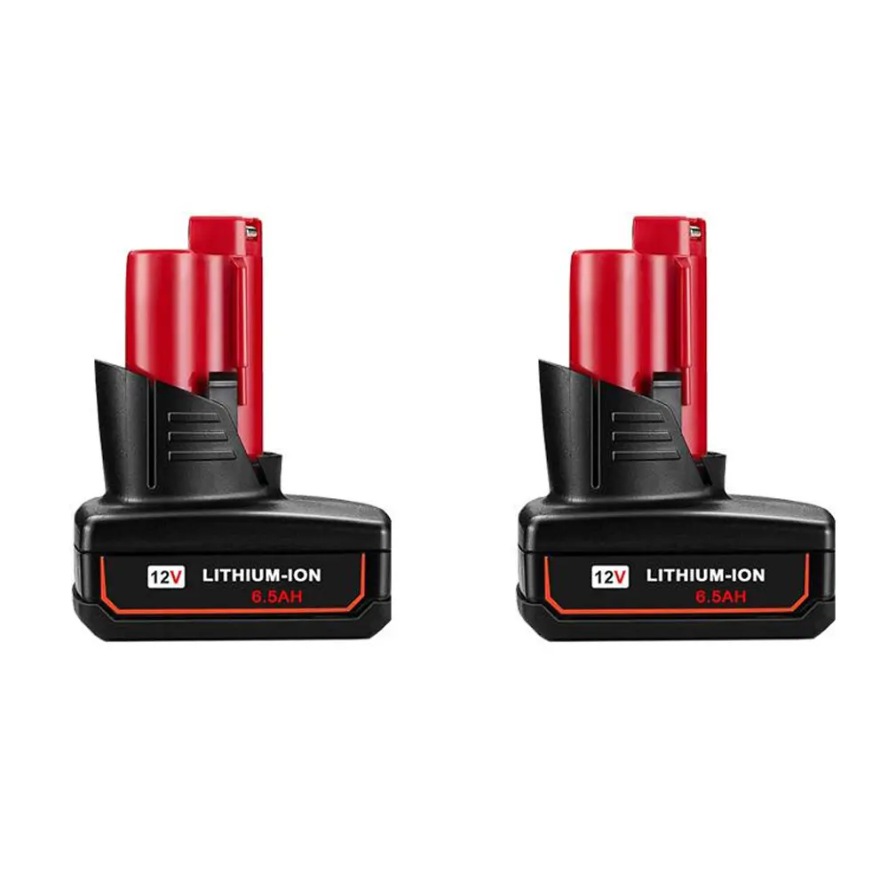 2 Pack 6.5Ah 12V Battery Compatible for Milwaukee ΛΛ12 Battery 48-11-2401 48-11-2412 48-11-2411 48-11-2420 48-11-2410 12Volt Cordless Tools for ΛΛ12 Lithium Battery
