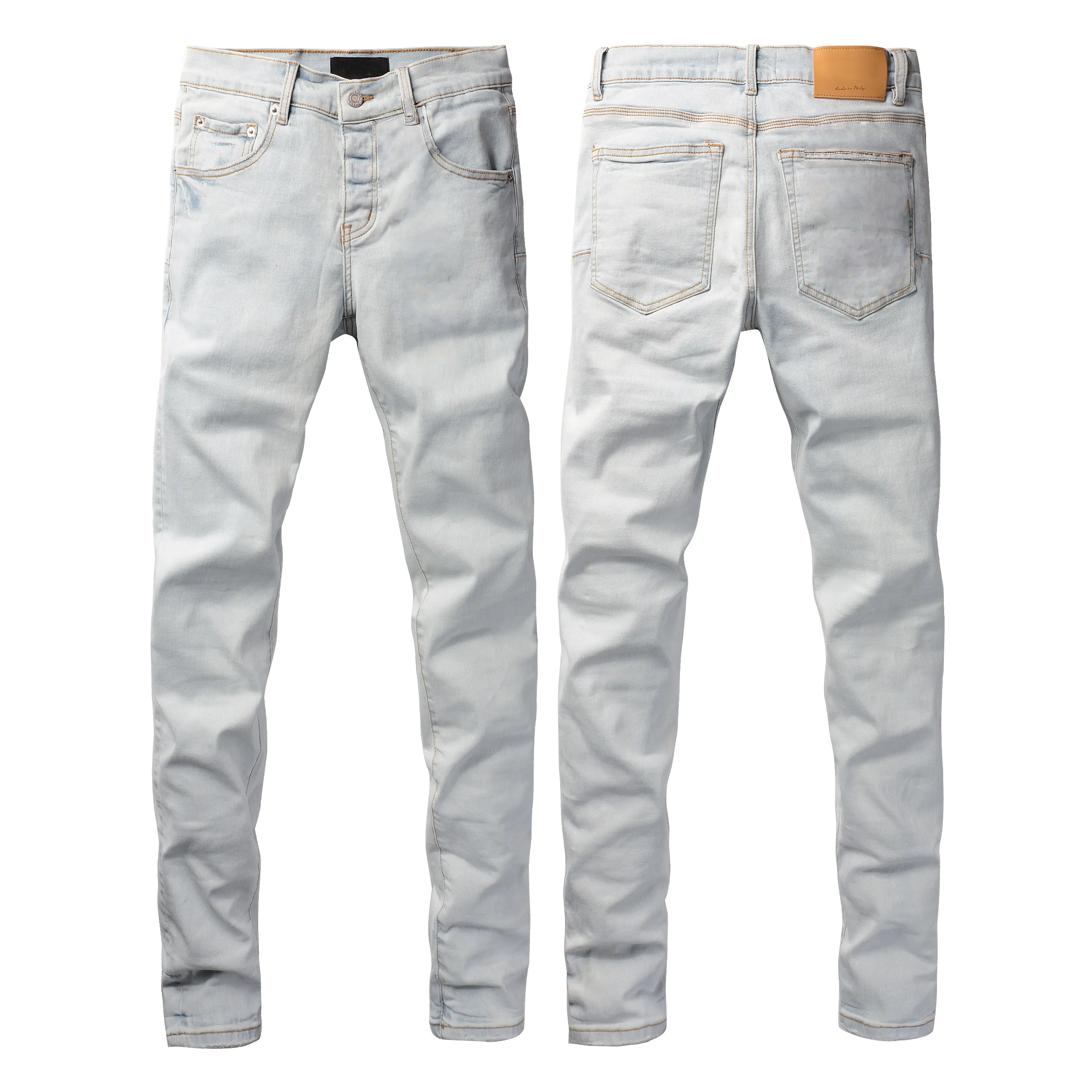 Jeans brand Jeans Men's Jeans Casual Comfort Holes Fashionable Straight Skinny Slim Fit Jeans, Ripped Stretch Jeans Denim Pants, Campus style,holiday style jeans P9081