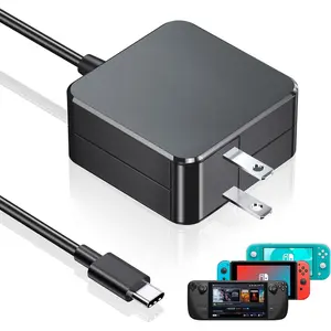 45W Charger for Steam Deck and Switch, AC Adapter Steam Charger Fast USB-C Steam Power Adapter for Nintendo Switch/Lite/OLED/Xbox Controller/Phone with 5.9FT USB Type C Cable
