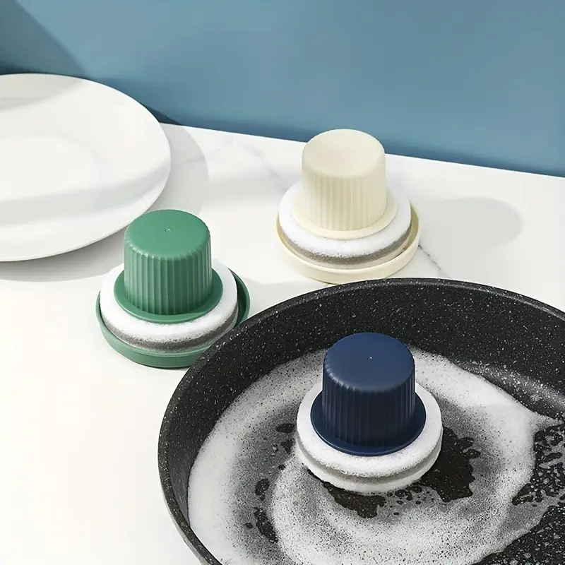 1pc, Multifunctional Handheld Kitchen Scrub Brushes with Handles, Durable Sponge Scourers for Pot, Pan, Sink & Bathtub Cleaning, Countertop Bath Brush, Pot Brush, Kitchen Sink Brush, Cleaning Supplies, Cleaning Tool