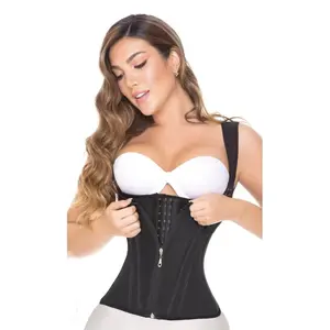 EXTREME WAIST TRAINER VEST for Posture Improvement with 15 Steel Boning Rods & Adjustable Hooks for Custom Fit Made in Colombia Sizes XS-5XL