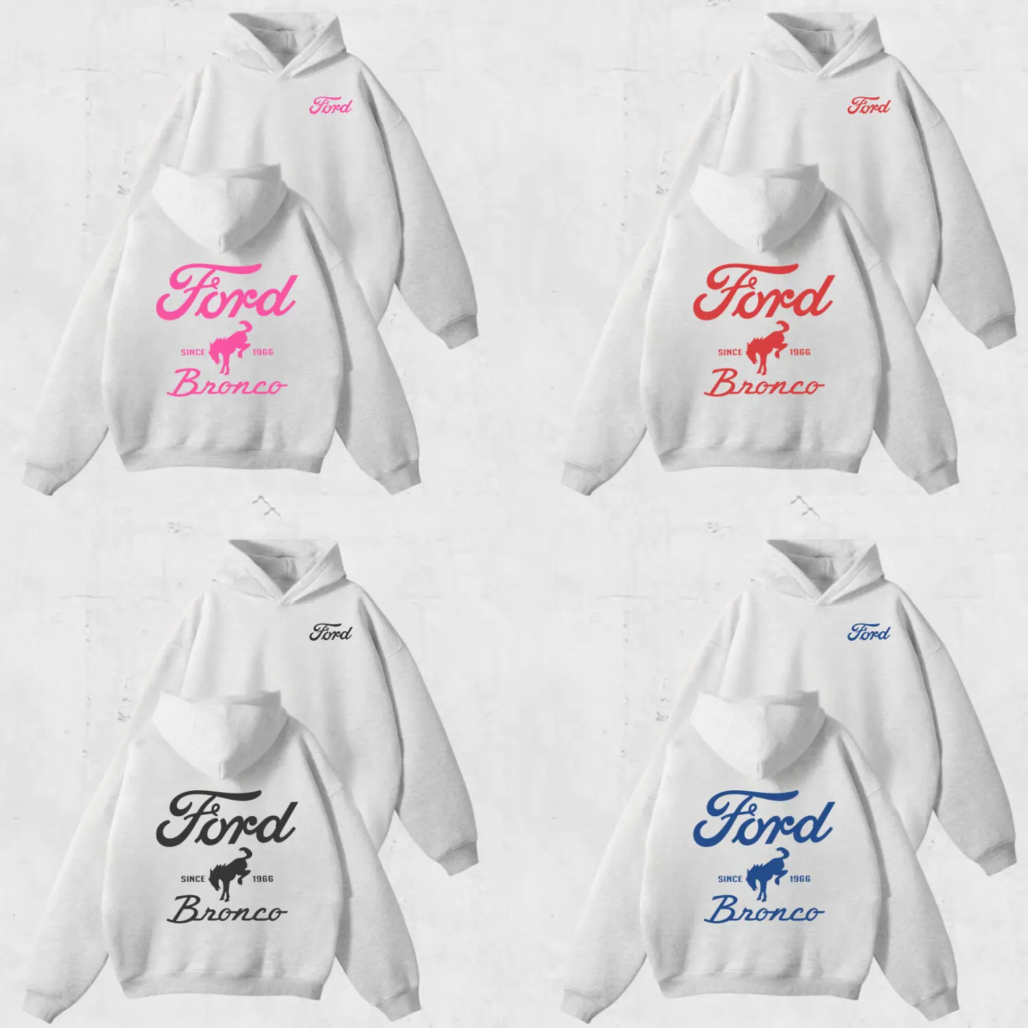 Custom Color Ford Red Pink Blue Black Sweatshirt Vintage Ford Bronco Since 1966 Hoodie, Sweatshirt, T-shirt Retro Off Road Racing Graphic, Racing Fans, Menwear Outfit Daily, Gift For Men Husband, Father's Day Shirt