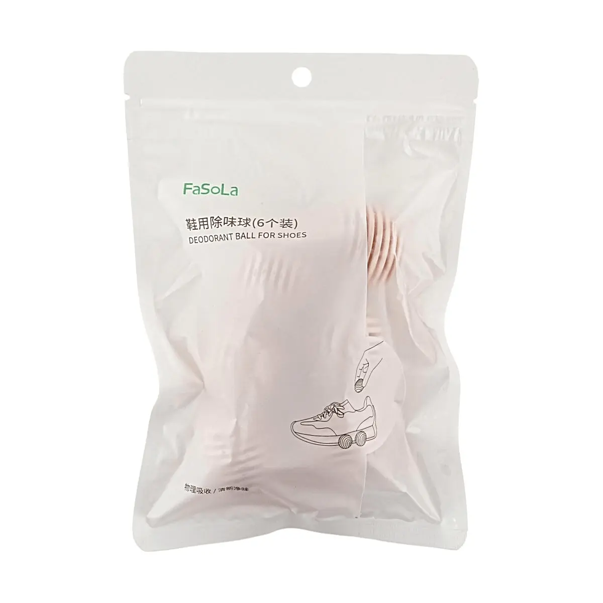 FaSoLa 6-Pack Shoe Deodorizer Balls - Sakura Peach Scent - Odor Absorber & Freshener for Sneakers, Boots, Gym Bags