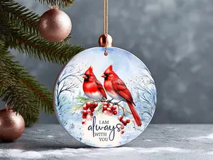 Cardinal Christmas Ornament, Cardinal ornament Memorial Sublimation, In loving memory, Do it Yourself for Home Elegance, Perfect Gift for Any Occasion