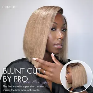 Luvme All-Day Comfort™ Wig Ash Blonde Blunt Cut Bob Glueless Minimalist HD Lace Short Bob Wig Pre-Cut Lace