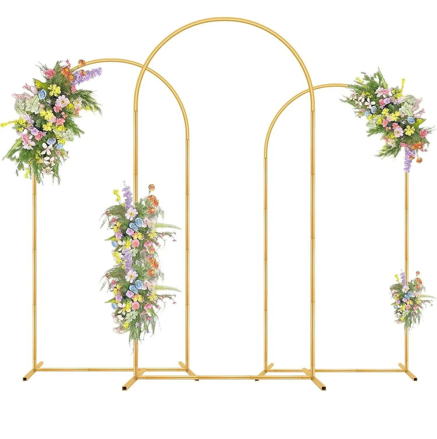Metal Arch Backdrop Stand Gold Wedding Balloon Arched Backdrop Stand Square Arch Frame for Birthday Party Bridal Baby Shower Ceremony Decoration