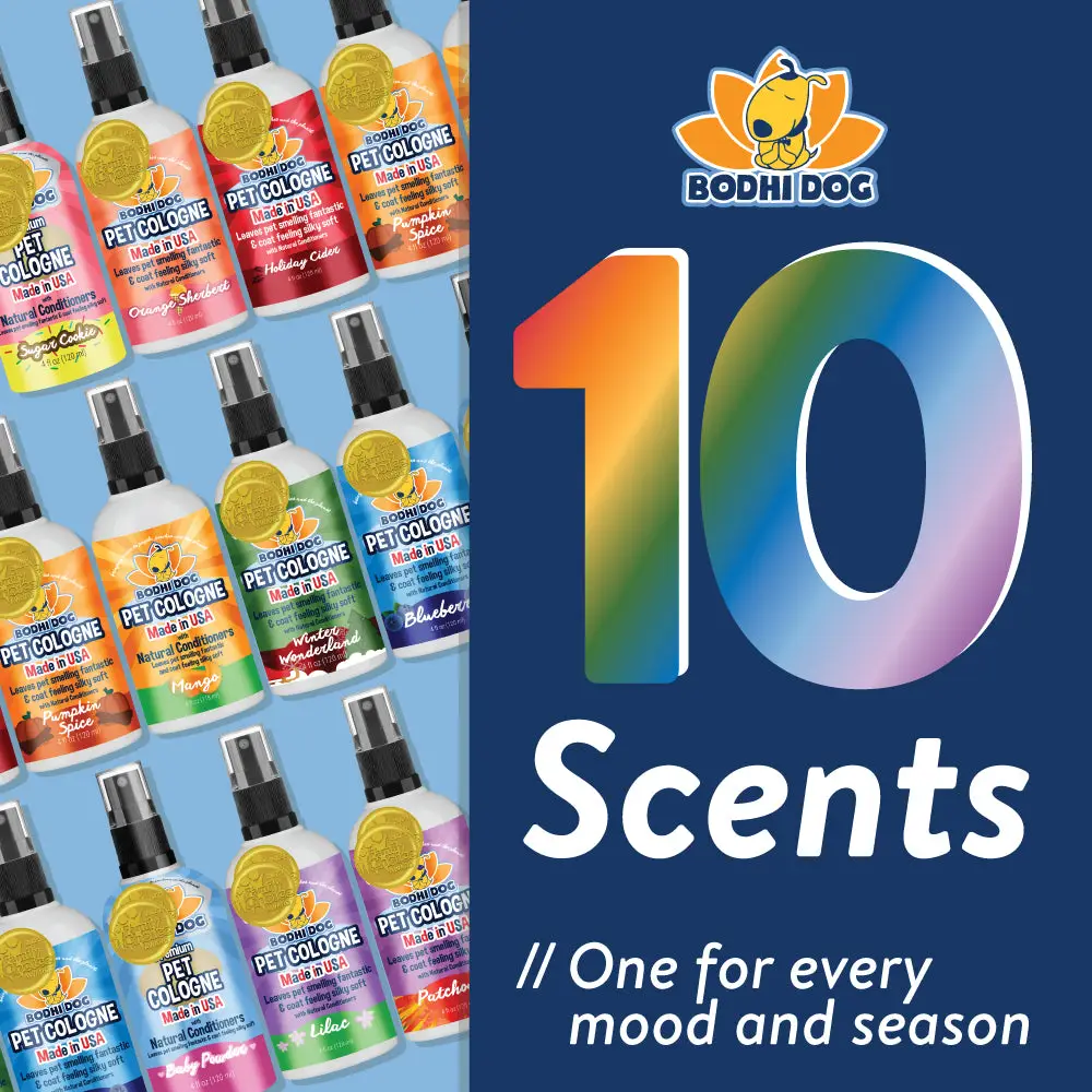 Bodhi Dog Natural Dog Cologne | Scented Deodorizing Spray for Dogs & Cats | Neutralizes Odors & Freshens Coat | Dog Perfume with Conditioner | 11 Scen