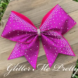 Cheer Bow Rhinestone Custom Team Dark Pink Bow