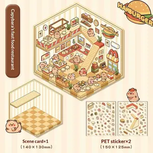 Small Size Miniature Scenes Sticker Book Multi-Style Sticker Collection Suitable for Journaling and Festive Decorations