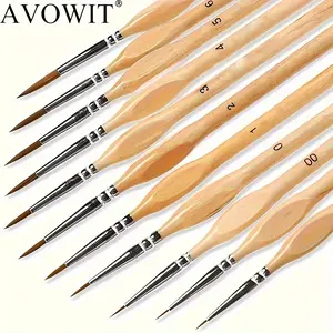 11-Piece Miniature Detail Art Brush Set, High-Quality Precision Brushes for Acrylic Painting & Model Building, Ideal for Artists & Hobbyists
