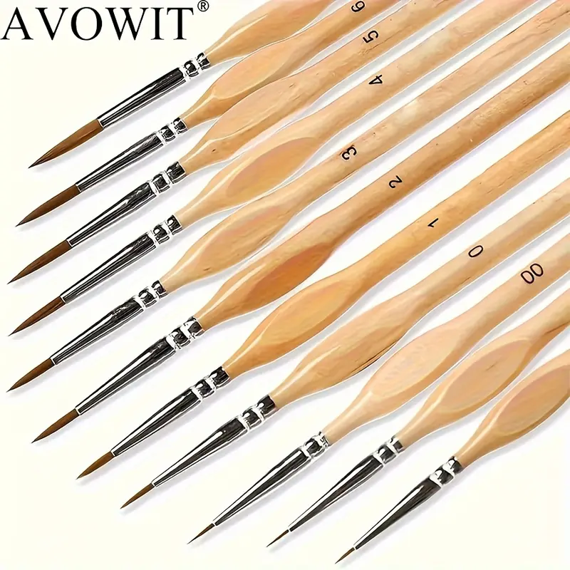 11-Piece Miniature Detail Art Brush Set, High-Quality Precision Brushes for Acrylic Painting, Drawing & Model Building, Ideal for Artists & Hobbyists, Art Supplies
